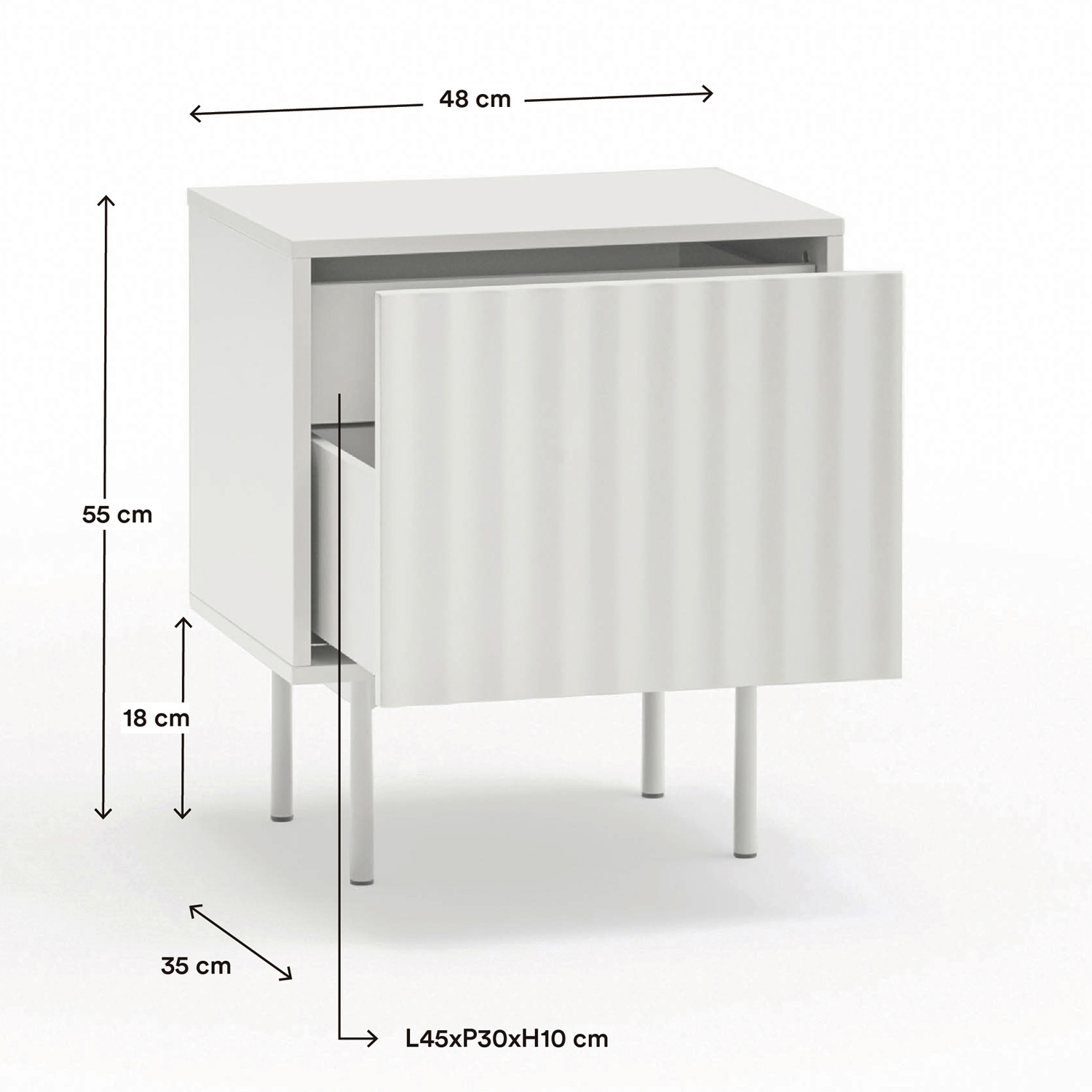 Mesita de noche Sierra color blanco | Top Mueble
