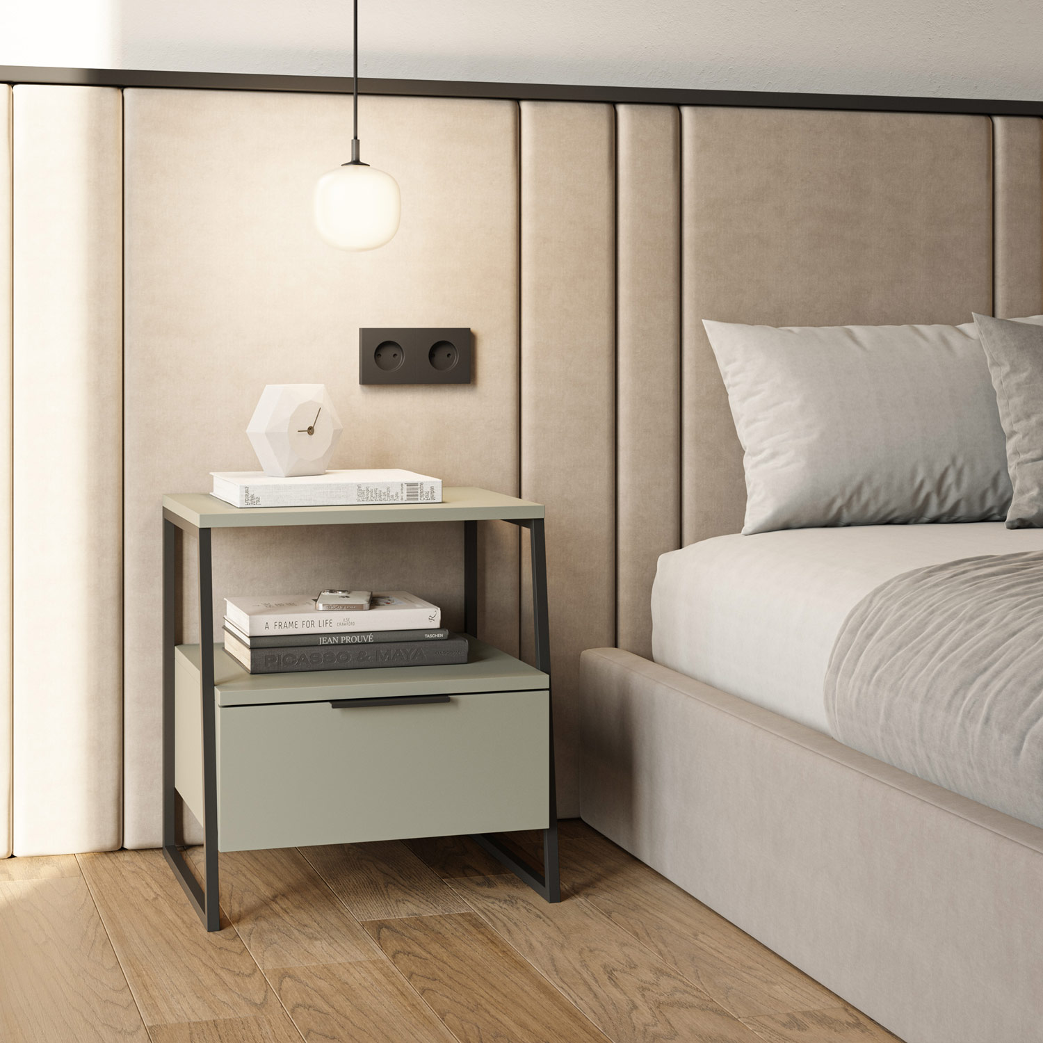 Mesita de noche 1 cajon Vexi Ambiente | Top Mueble