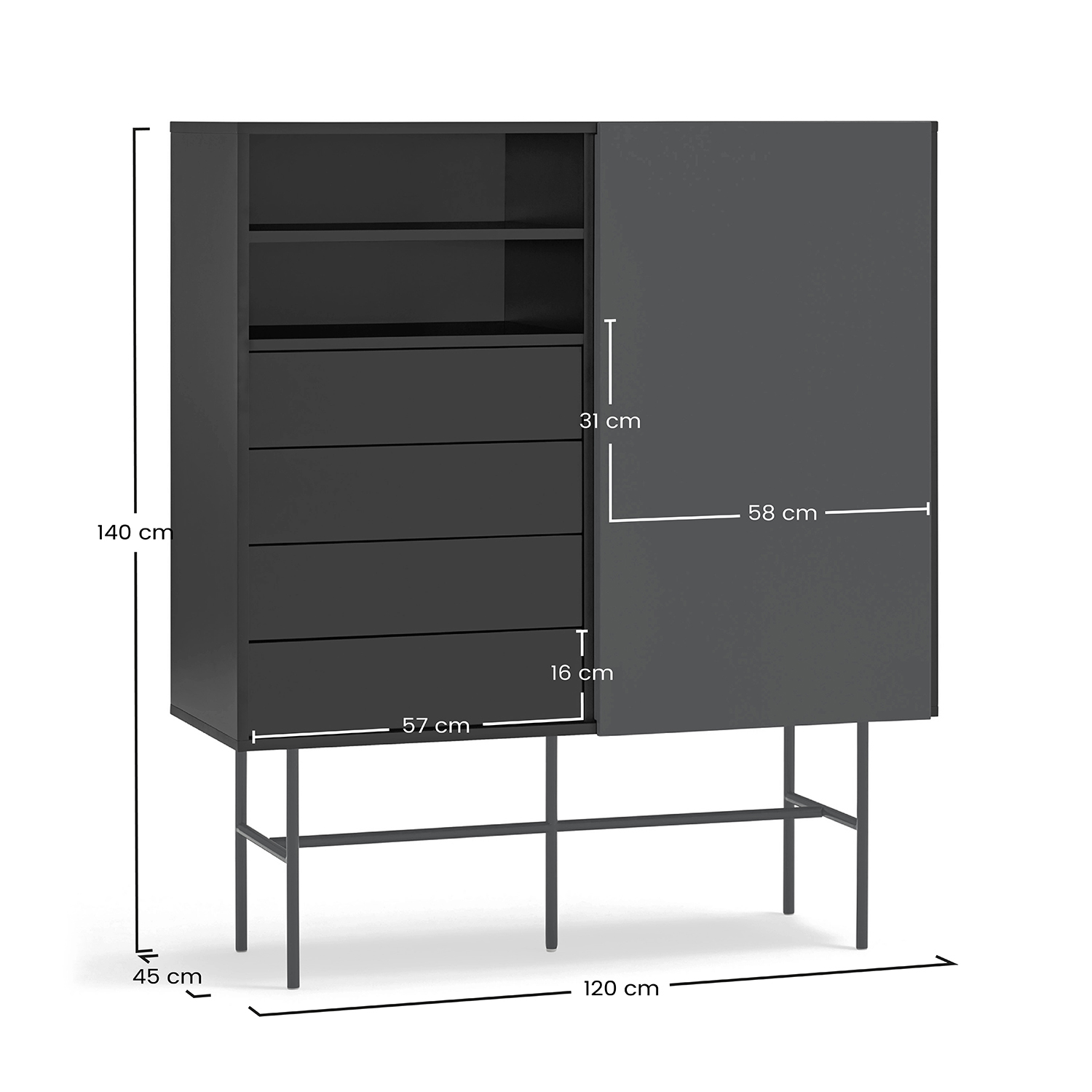 Mueble Auxiliar Puerta Corredera Nube Dimensiones | Top Mueble