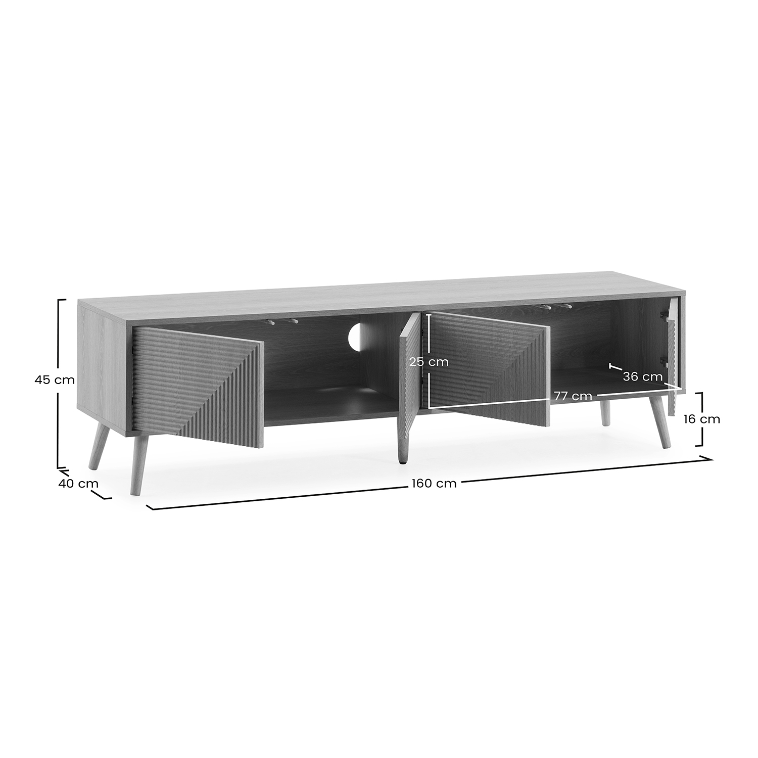 Mueble TV 160 cm Louise Dimensiones | Top Mueble