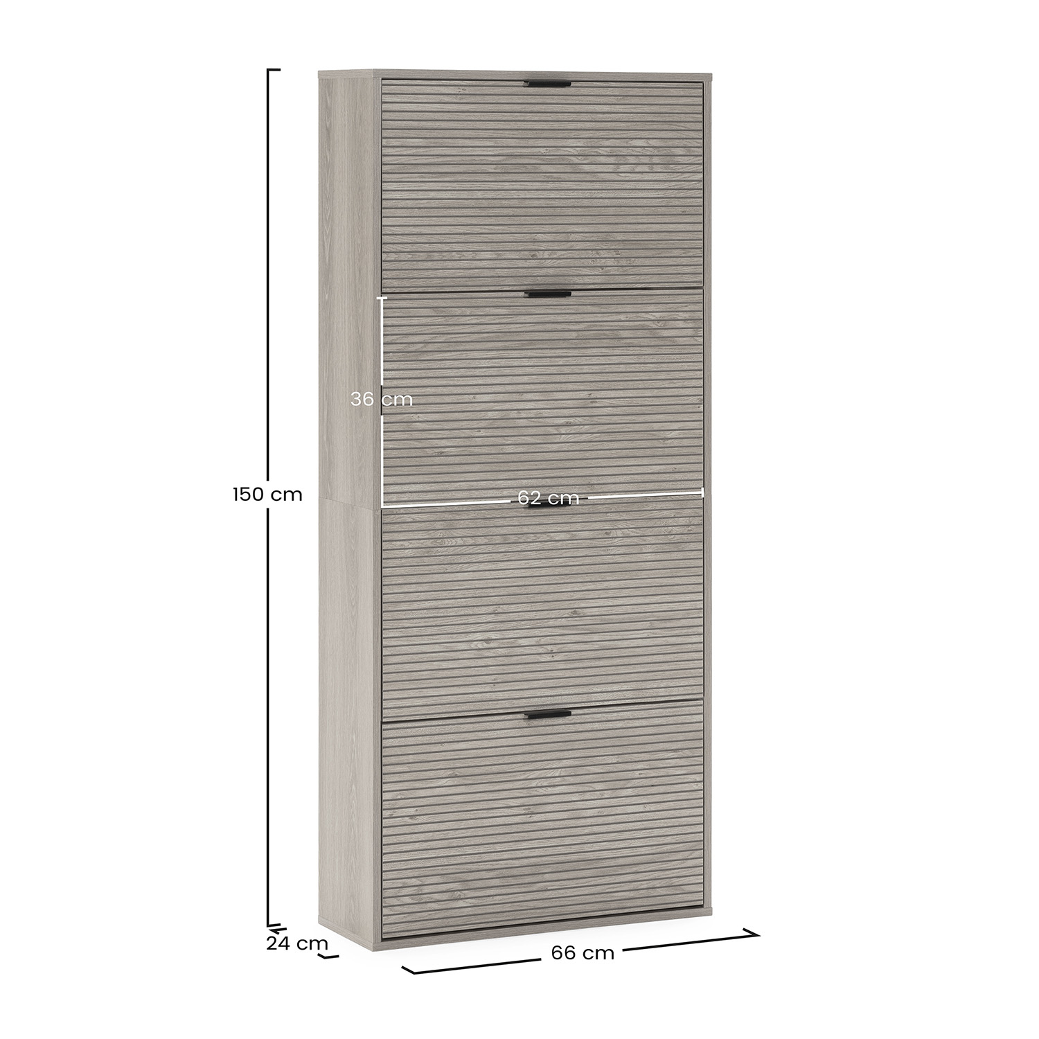 Zapatero Roble 4 Puertas Rachele Dimensiones | Top Mueble