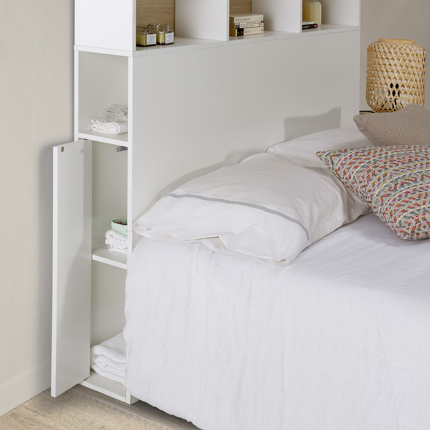 Cabecero con almacenaje blanco Prada | Top Mueble