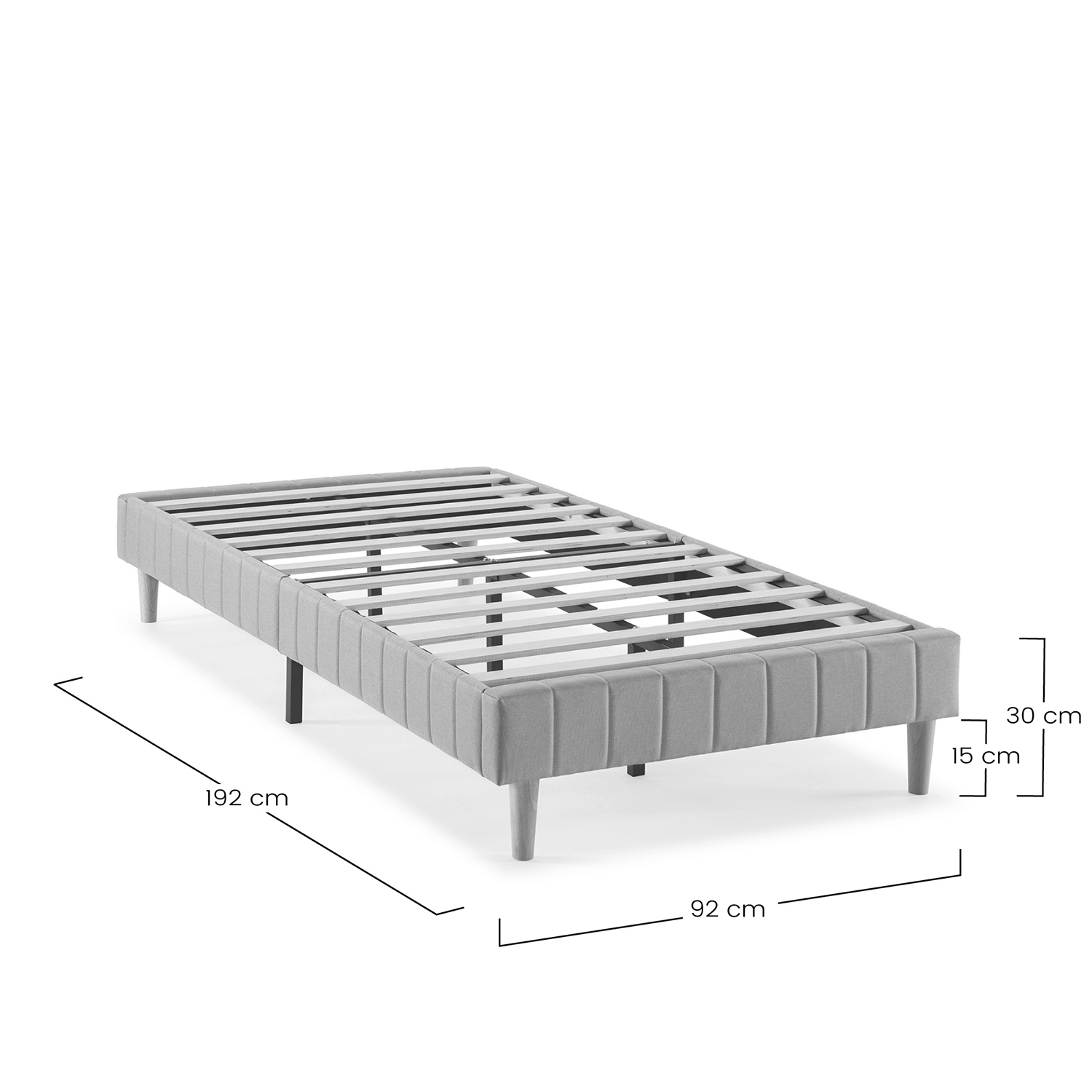 Base Tapizada 90x190 Eride medidas | Top Mueble