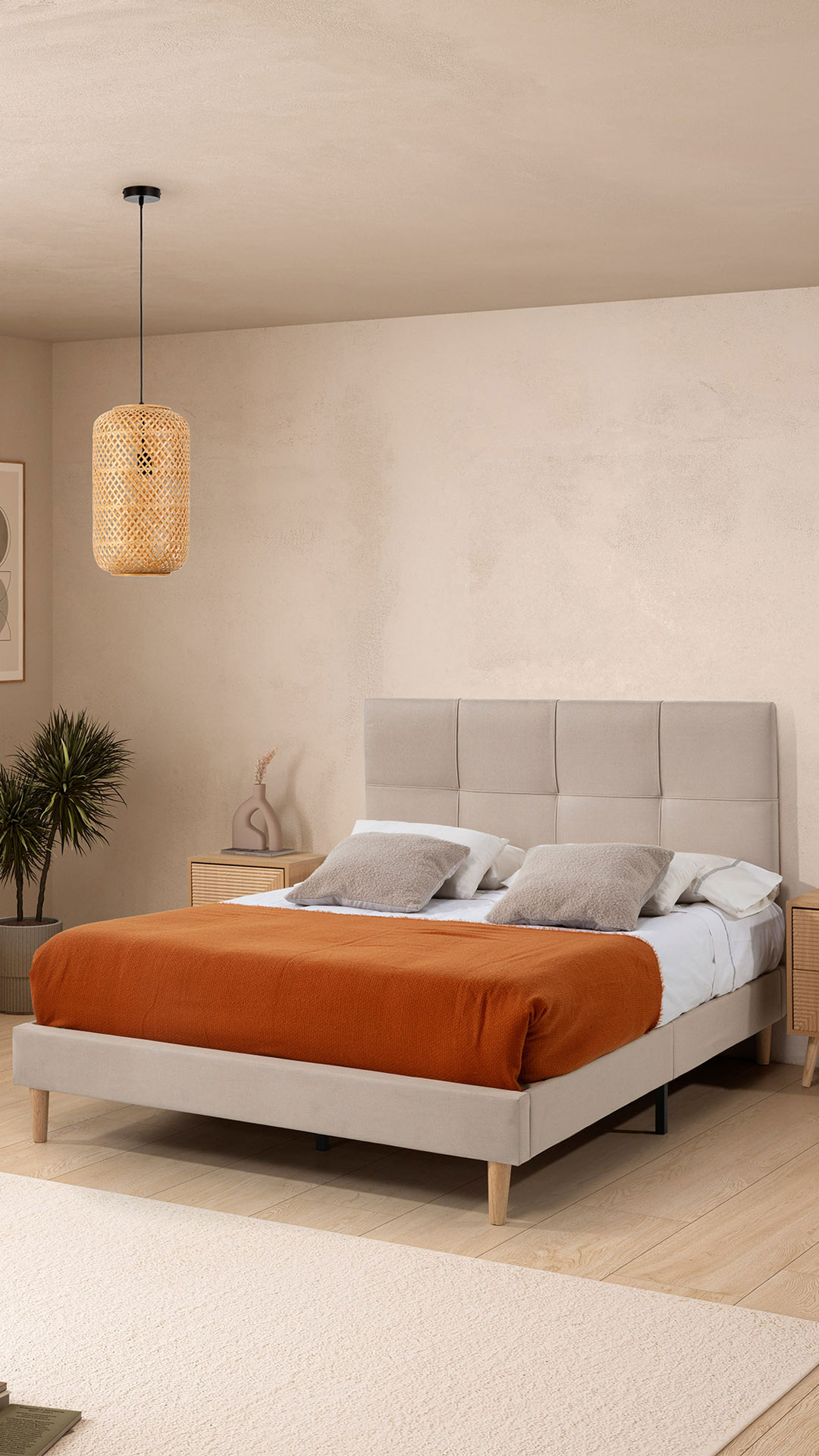 Cabecero Cama Biege Catania  | Top Mueble