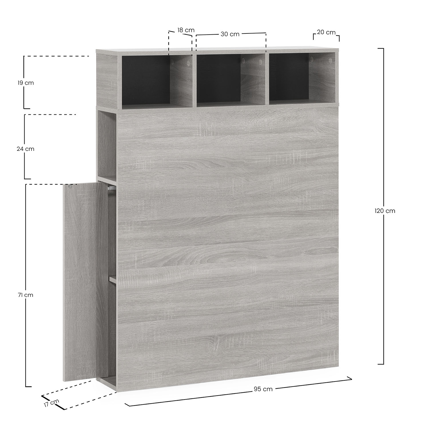 Cabecero cama 90 almacenaje Dimensiones | Top Mueble