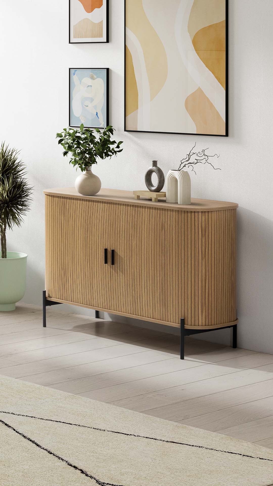 Aparador Puertas Correderas Roble Carolina Ambiente | Top Mueble