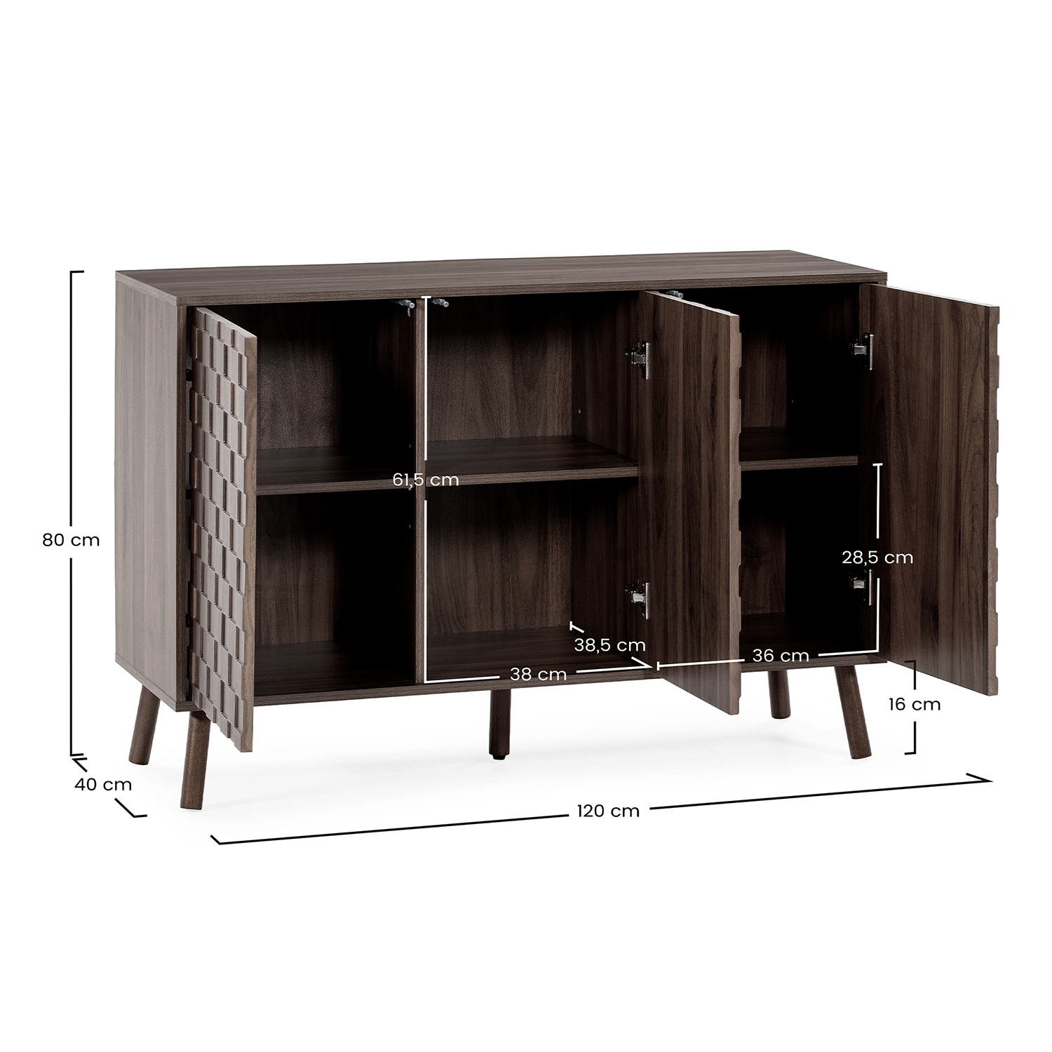 Aparador 120 cm Elizabeth Dimensiones | Top Mueble