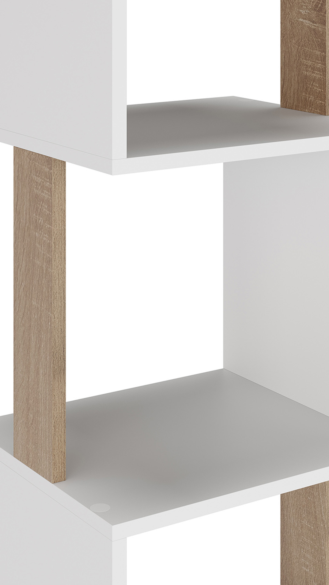 Estantería Rinconera Blanco Roble Filipinas Detalle | Top Mueble
