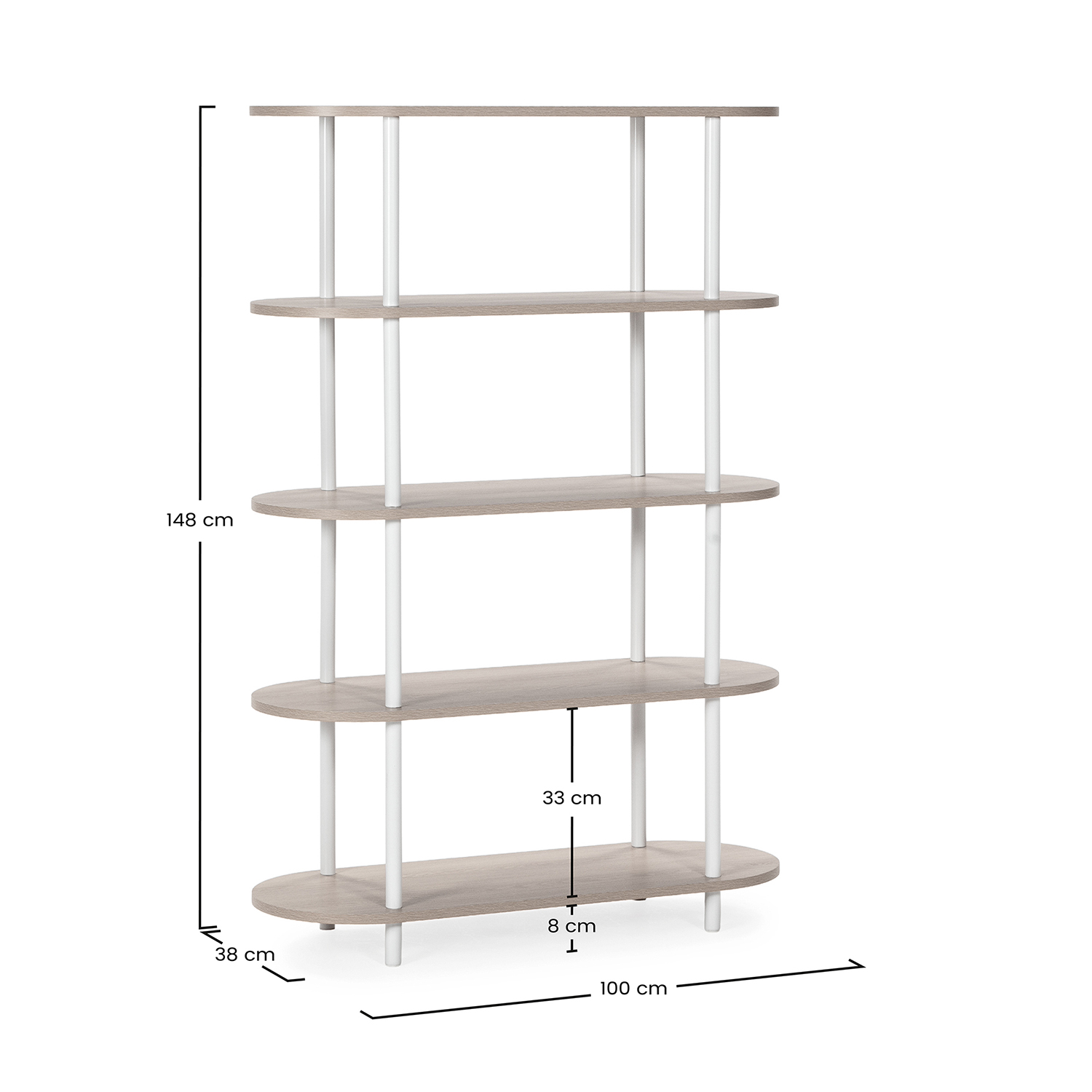 Estanteria Abierta 100 cm Hannah Dimensiones | Top Mueble