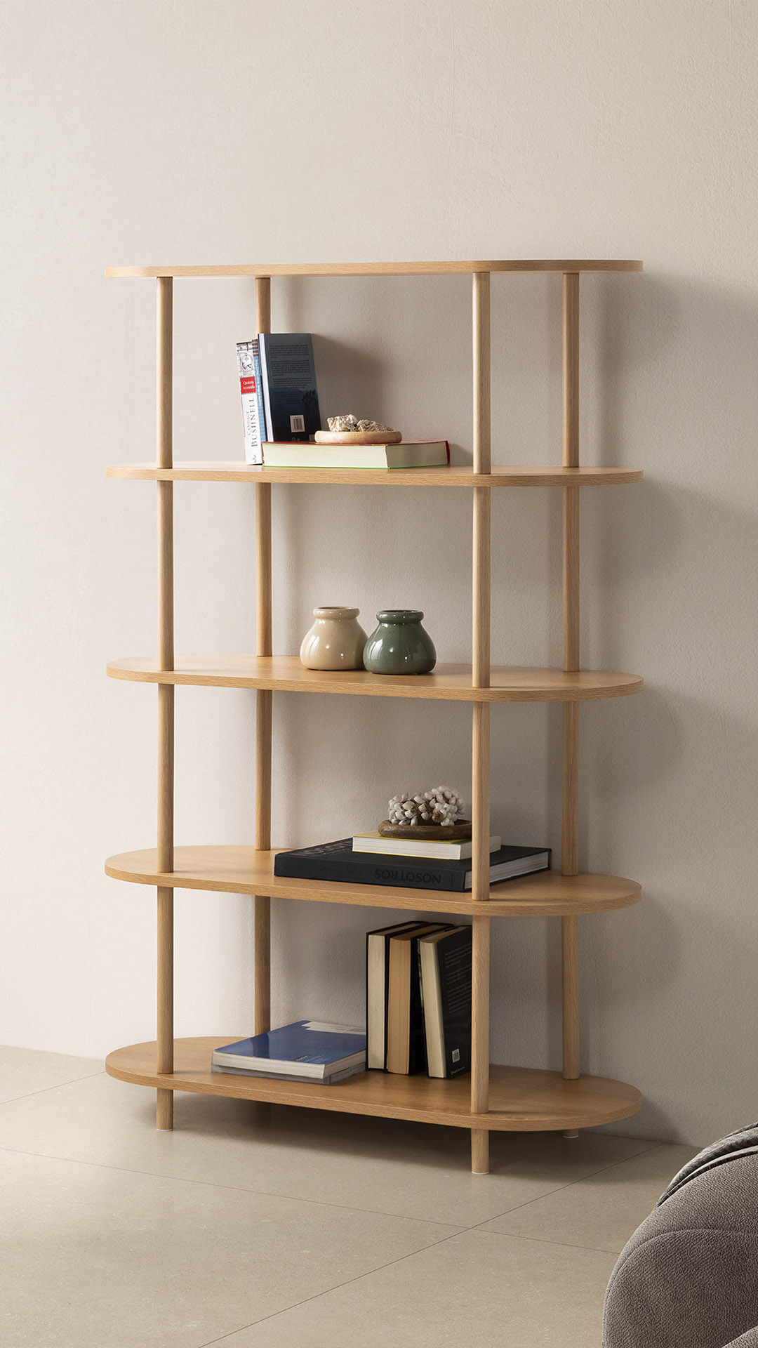 Estanteria Abierta 100 cm Roble Hannah Ambiente | Top Mueble
