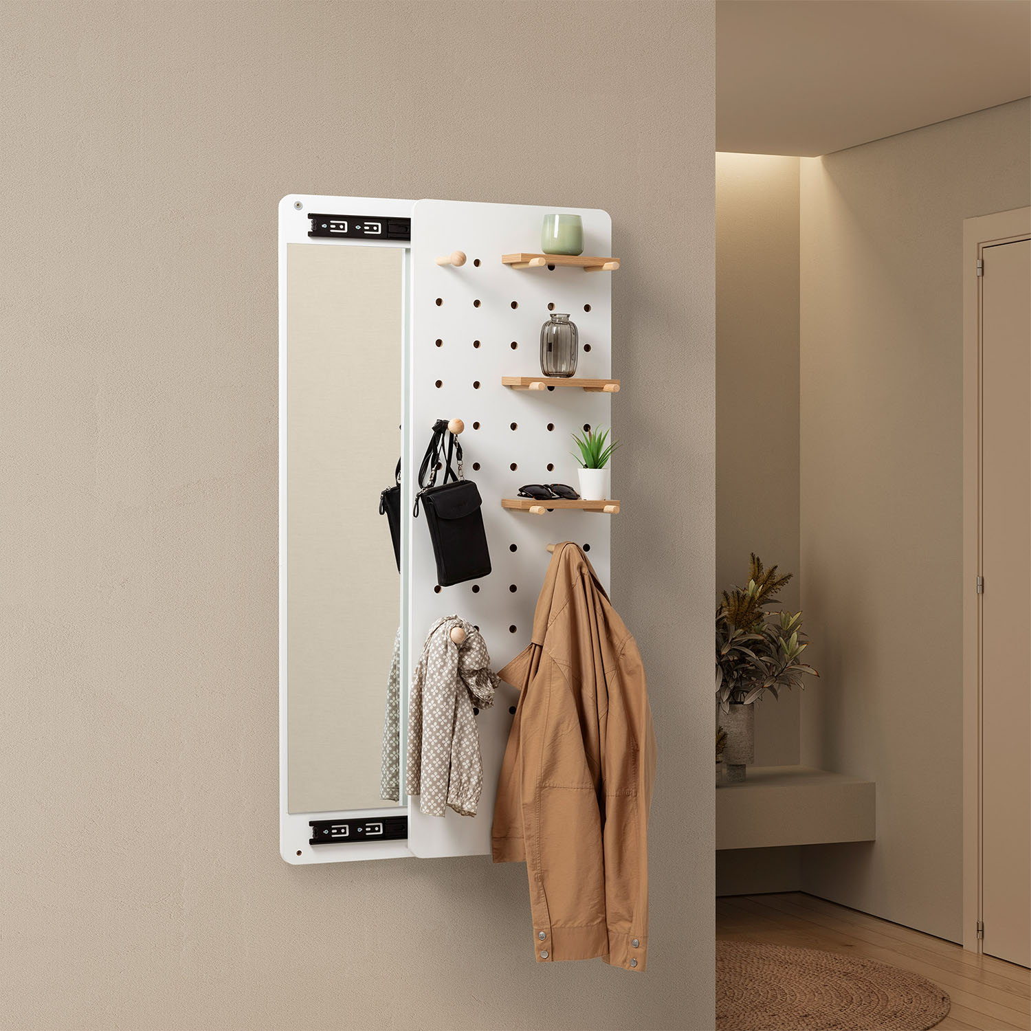 Mueble Recibidor con Espejo Jennifer Ambiente Blanco | Top Mueble