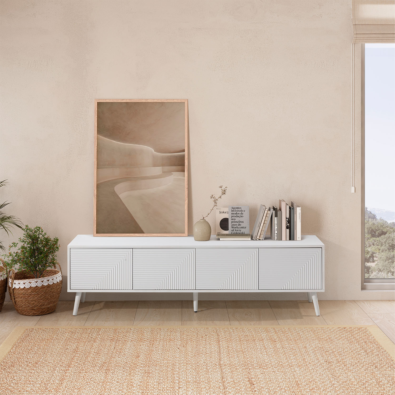 Mueble Tv 4 puertas blanco Louise | Top Mueble