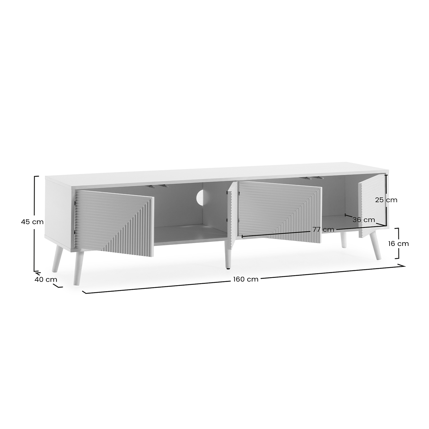Mueble Tv 4 puertas Louise medidas | Top Mueble