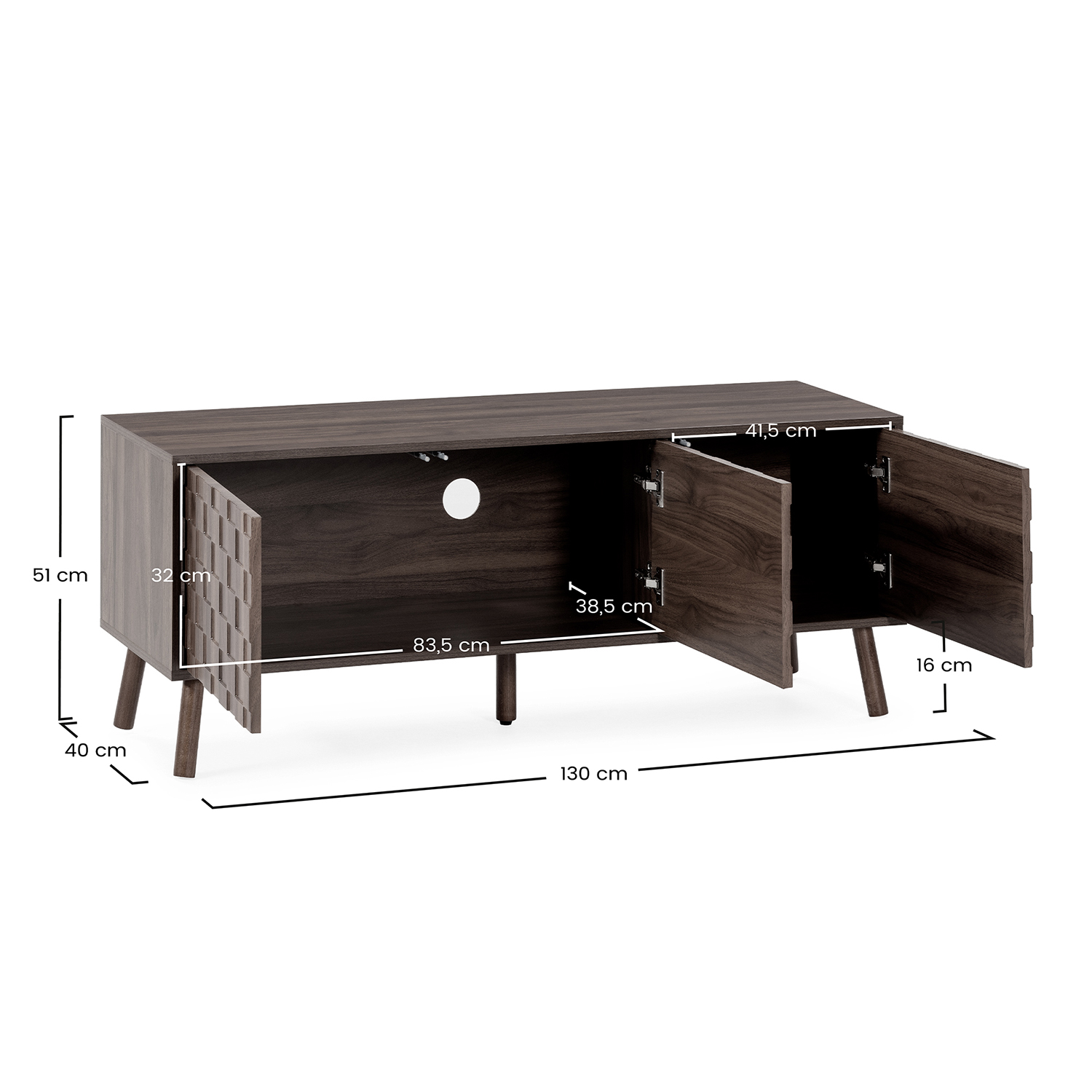 Mueble TV 130 cm Elizabeth Dimensiones | Top Mueble