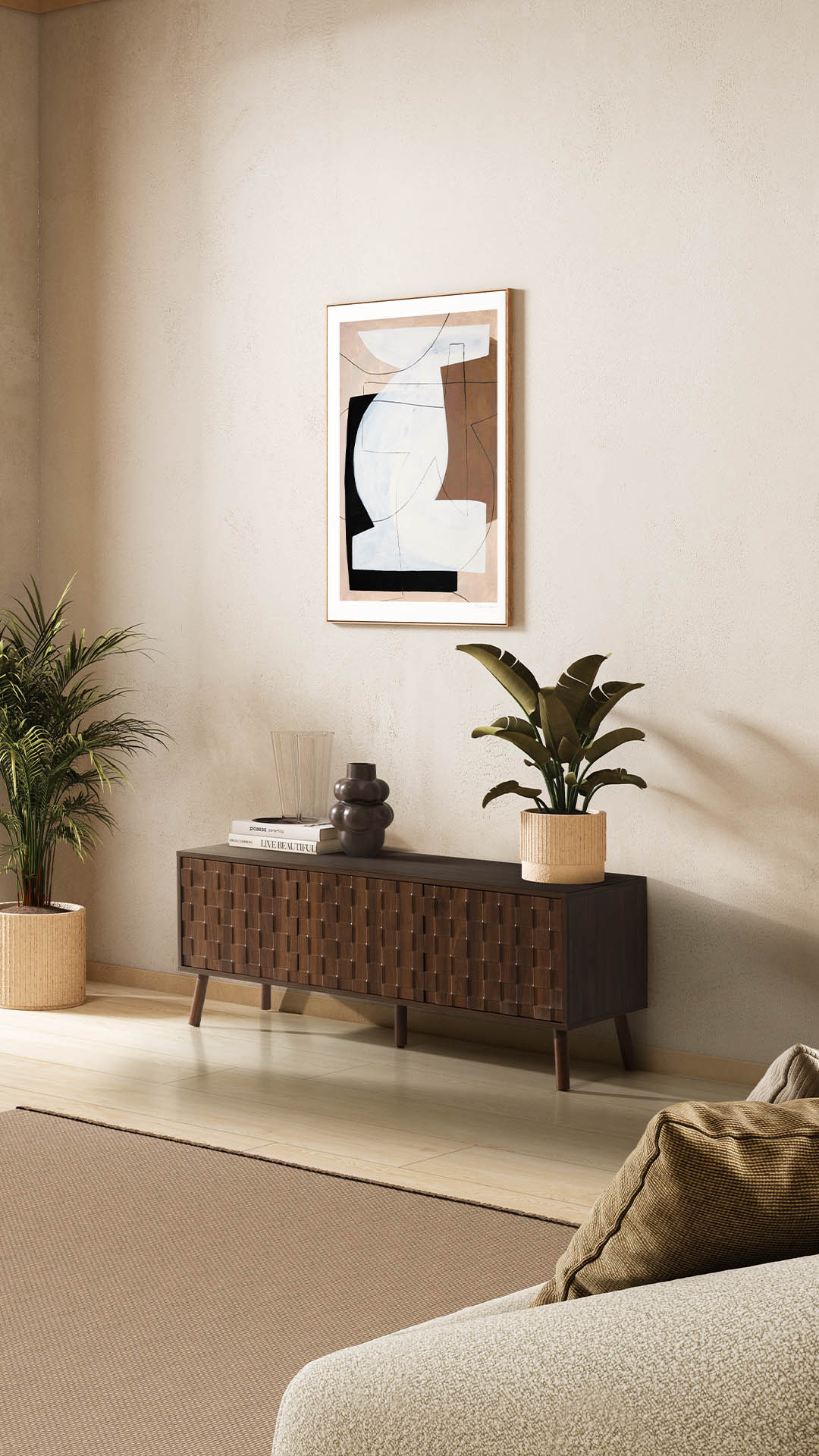 Mueble TV 130 cm Nogal Elizabeth Ambiente | Top Mueble