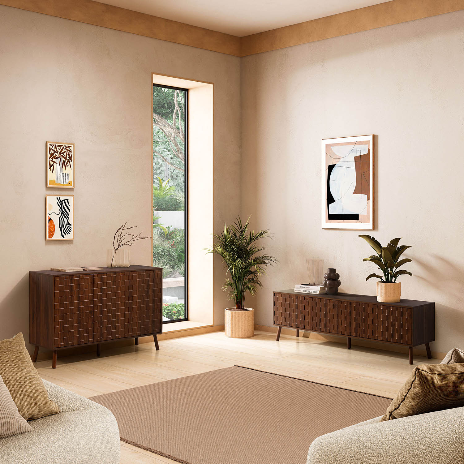 Mueble TV 160 cm Elizabeth Ambiente Completo | Top Mueble