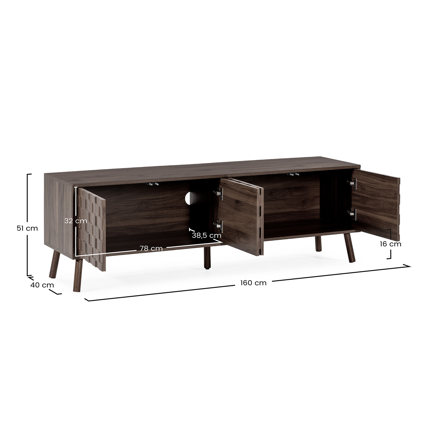 Mueble TV 160 cm Elizabeth Dimensiones | Top Mueble