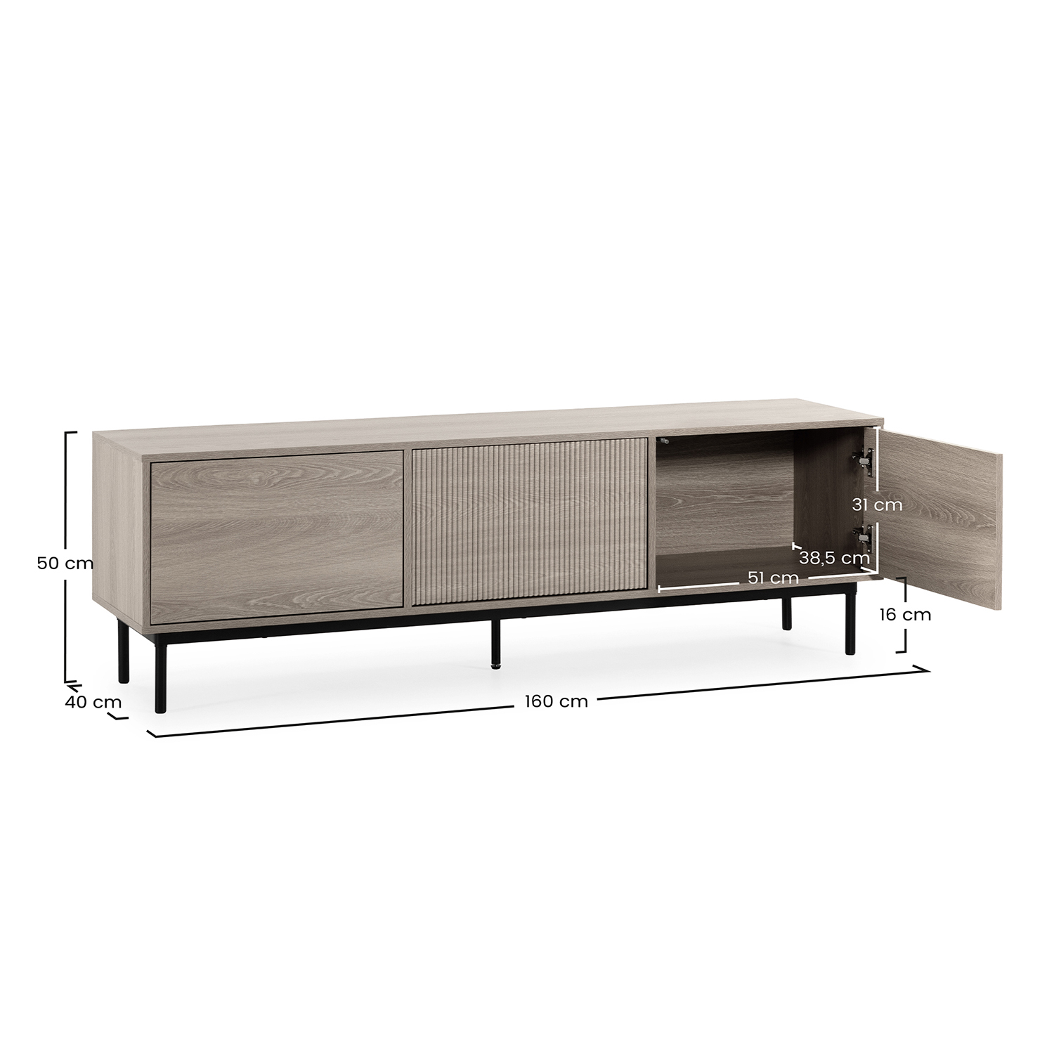 Mueble TV 160 cm Eleanor Dimensiones | Top Mueble