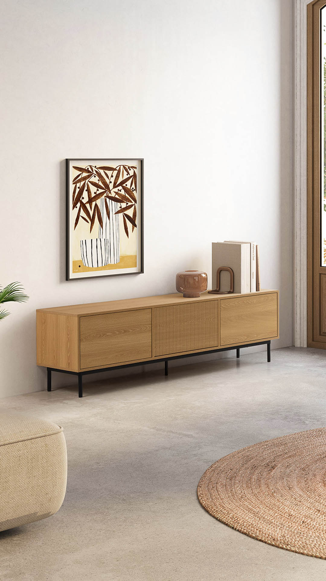 Mueble TV 160 cm Roble Eleanor Ambiente | Top Mueble