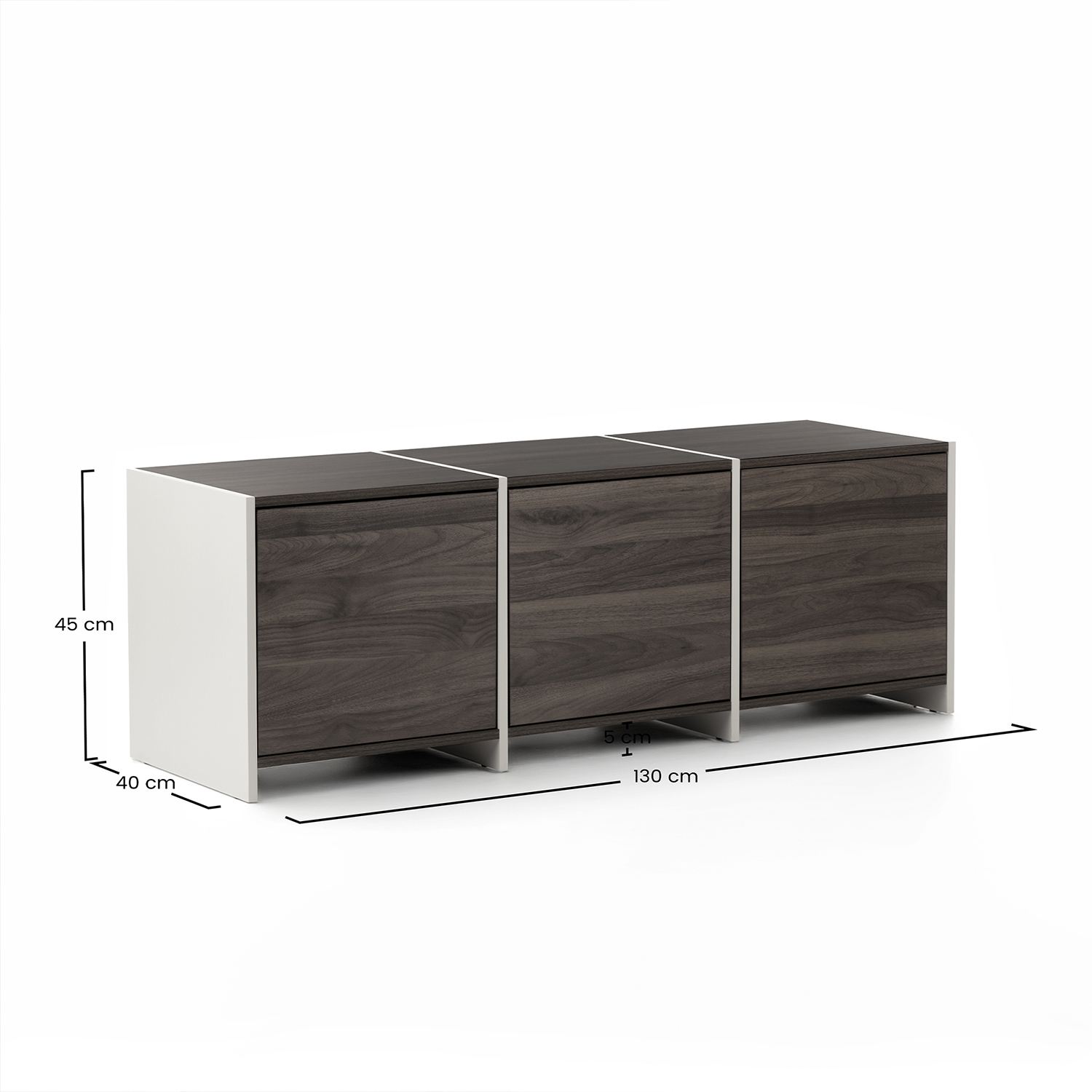 Mueble TV Nogal Crema 130 cm Sannah Dimensiones | Top Mueble