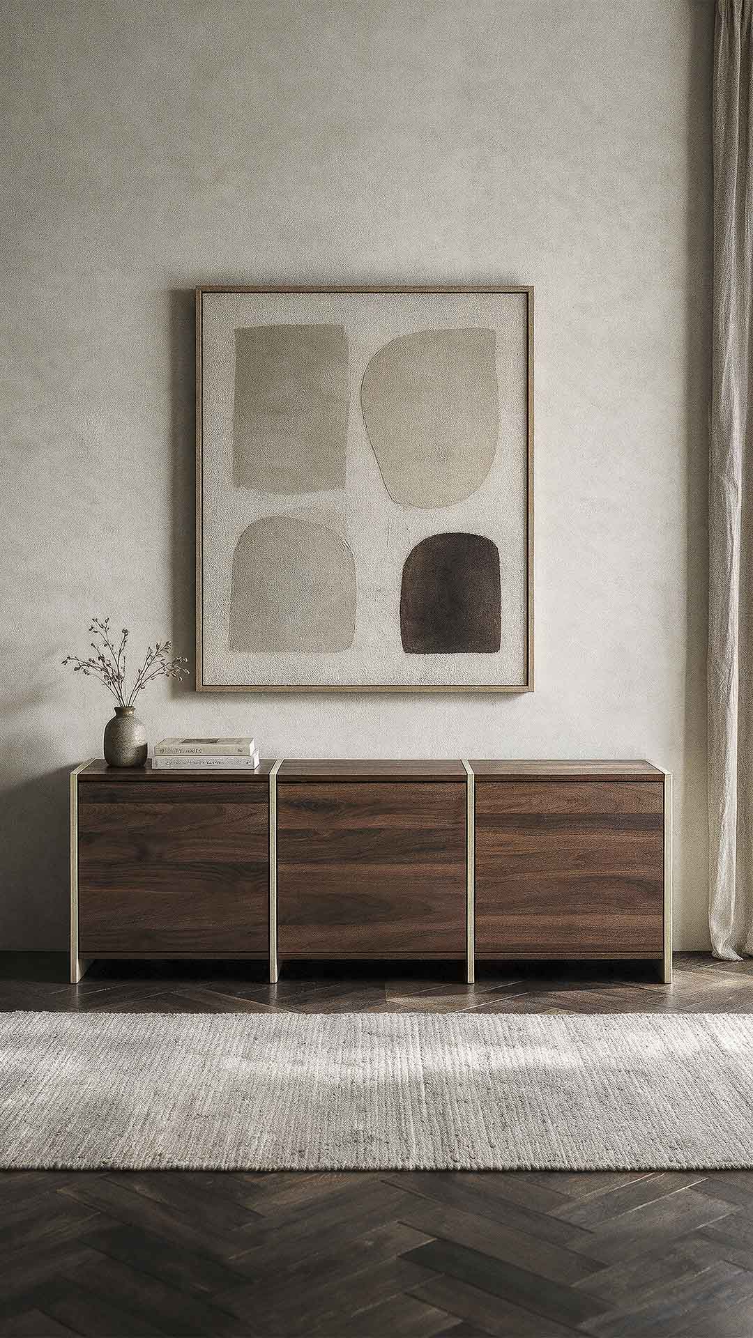 Mueble TV Nogal Crema 130 cm Sannah Ambiente | Top Mueble