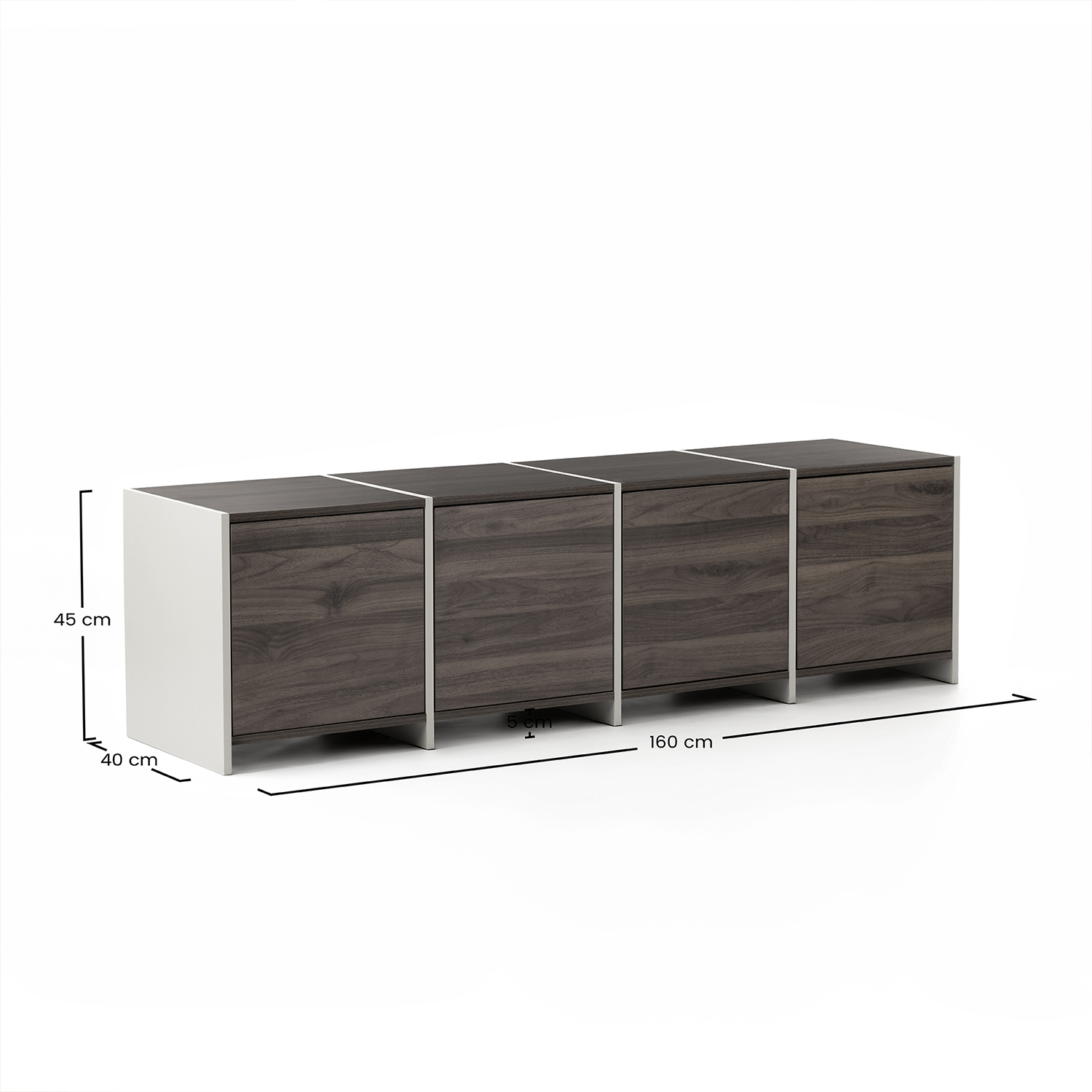 Mueble TV Nogal Crema 160 cm Sannah Dimensiones | Top Mueble
