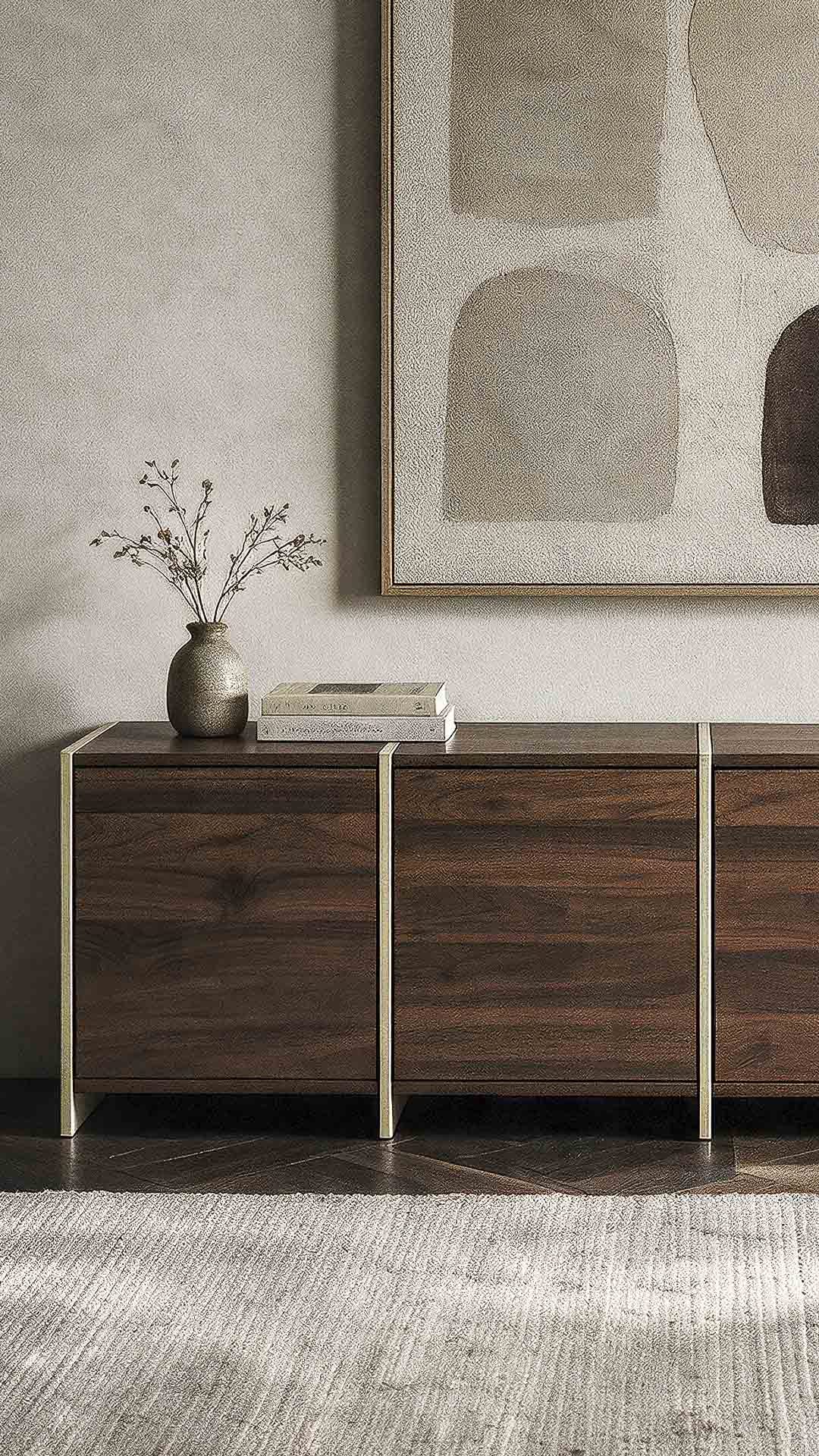 Mueble TV Nogal Crema 160 cm Sannah Ambiente | Top Mueble