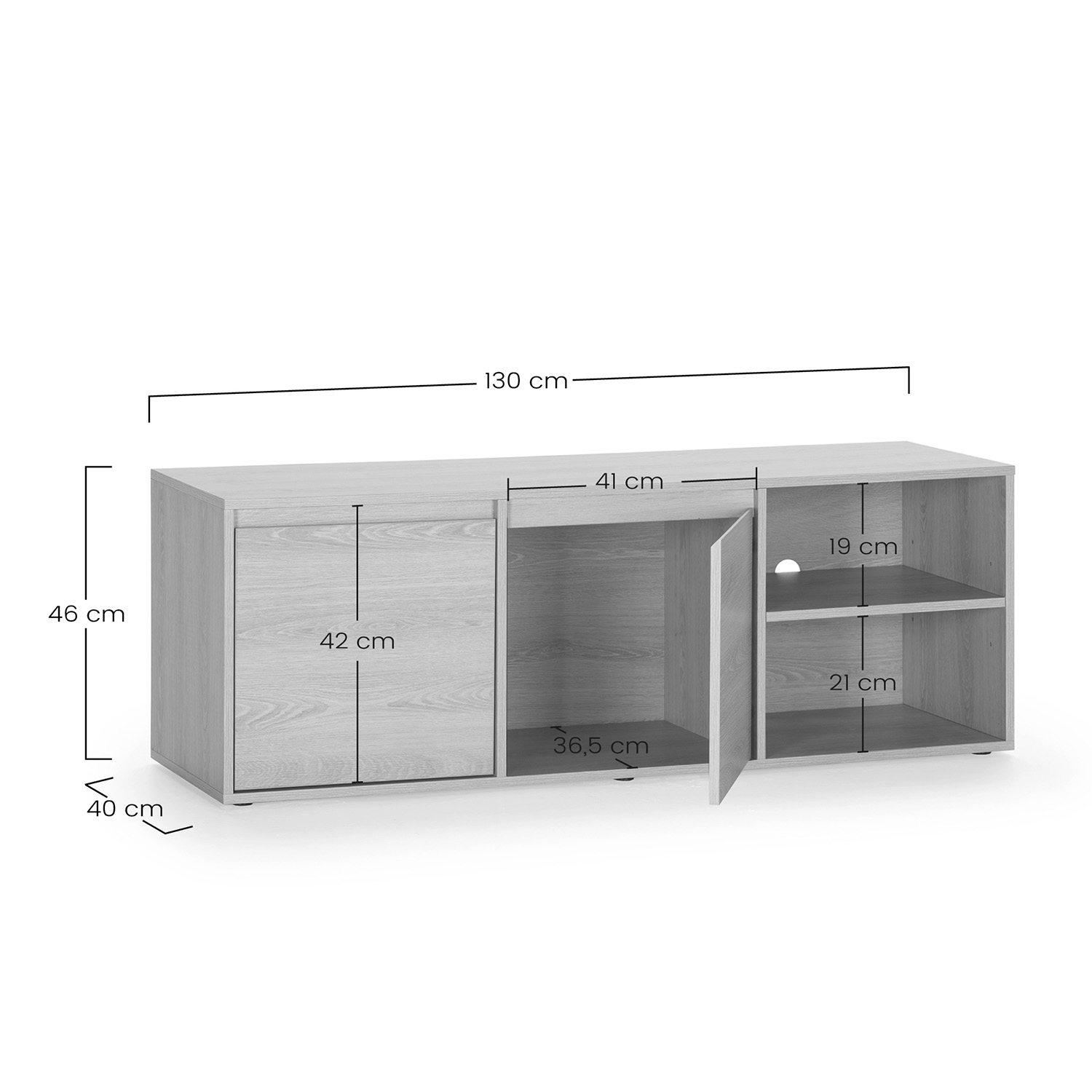 Mueble TV 130 cm Tora Dimensiones | Top Mueble