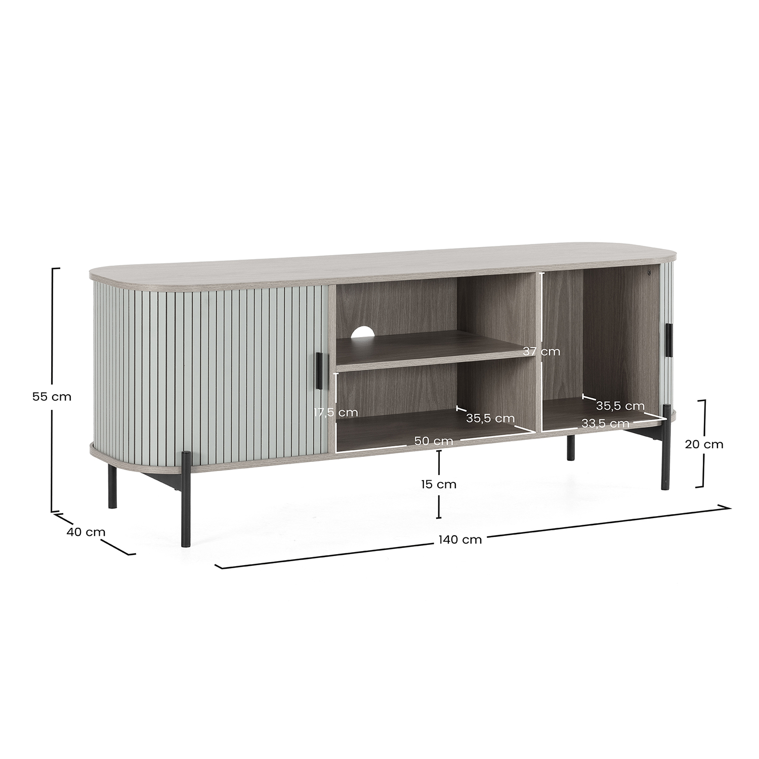 Mueble Tv puertas correderas Carolina medidas | Top Mueble