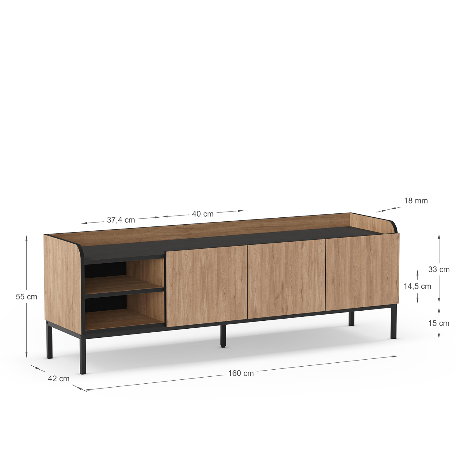 Mueble Tv Moderno Daelia Dimensiones | Top Mueble