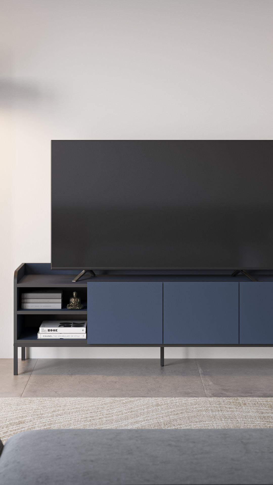 Mueble Tv Azul Daelia Ambiente | Top Mueble