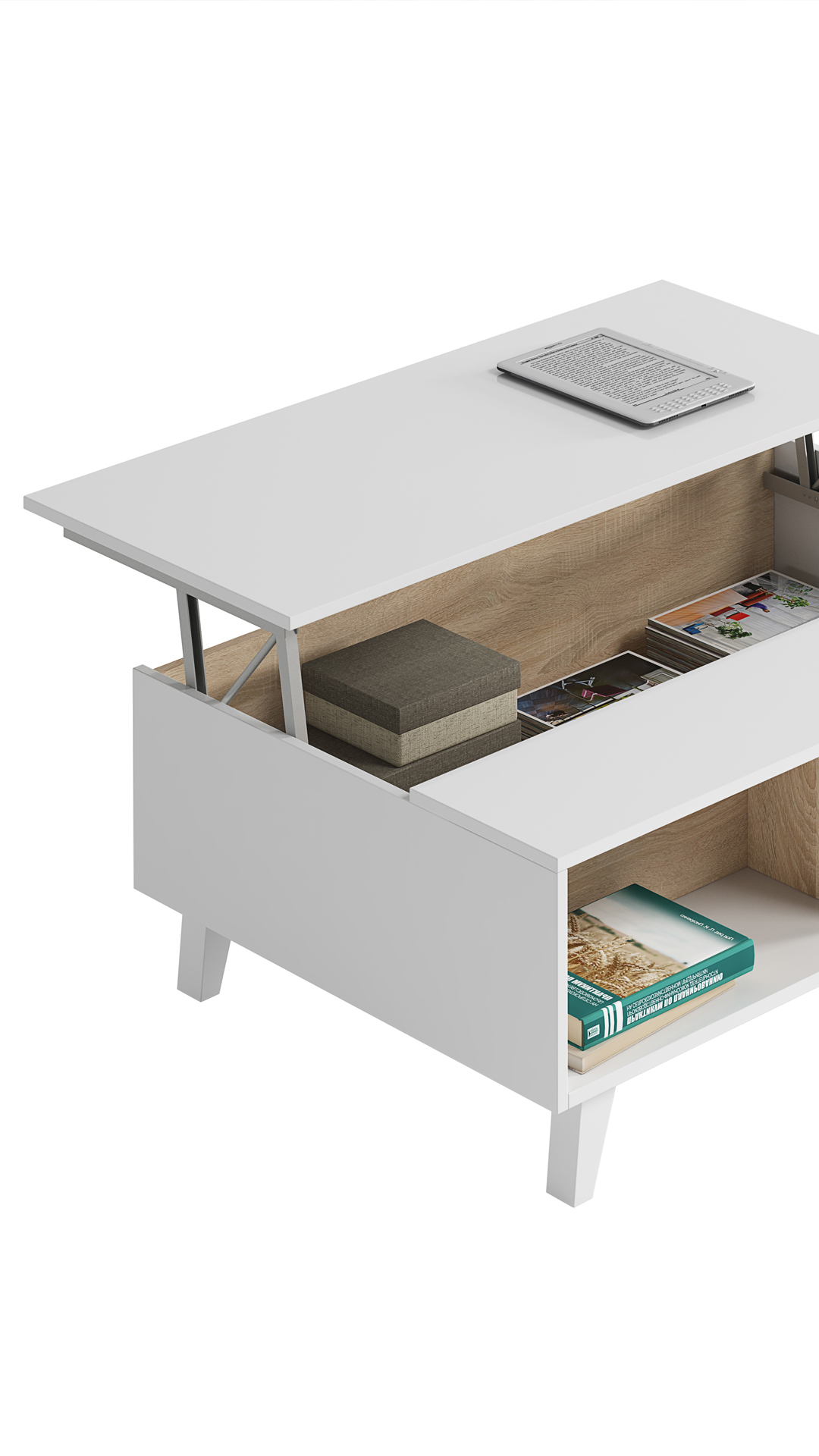 Mesa blanca elevable Kora | Top Mueble