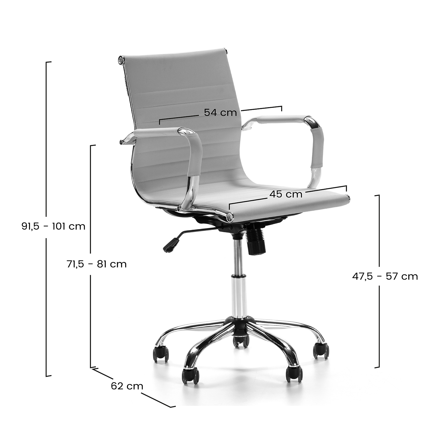 Silla escritorio blanca medidas | Top Mueble