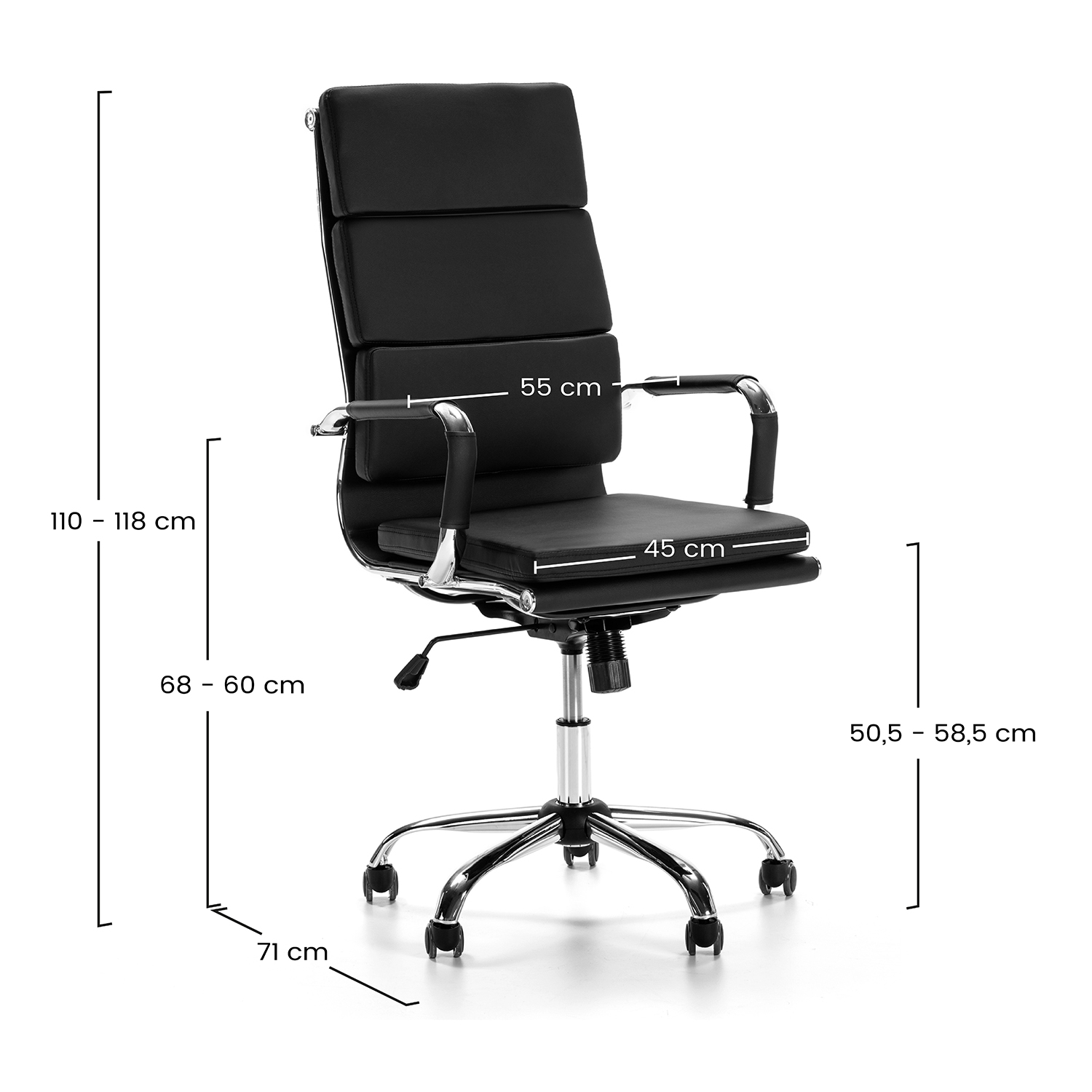 Silla escritorio moderna Morgan medidas | Top Mueble