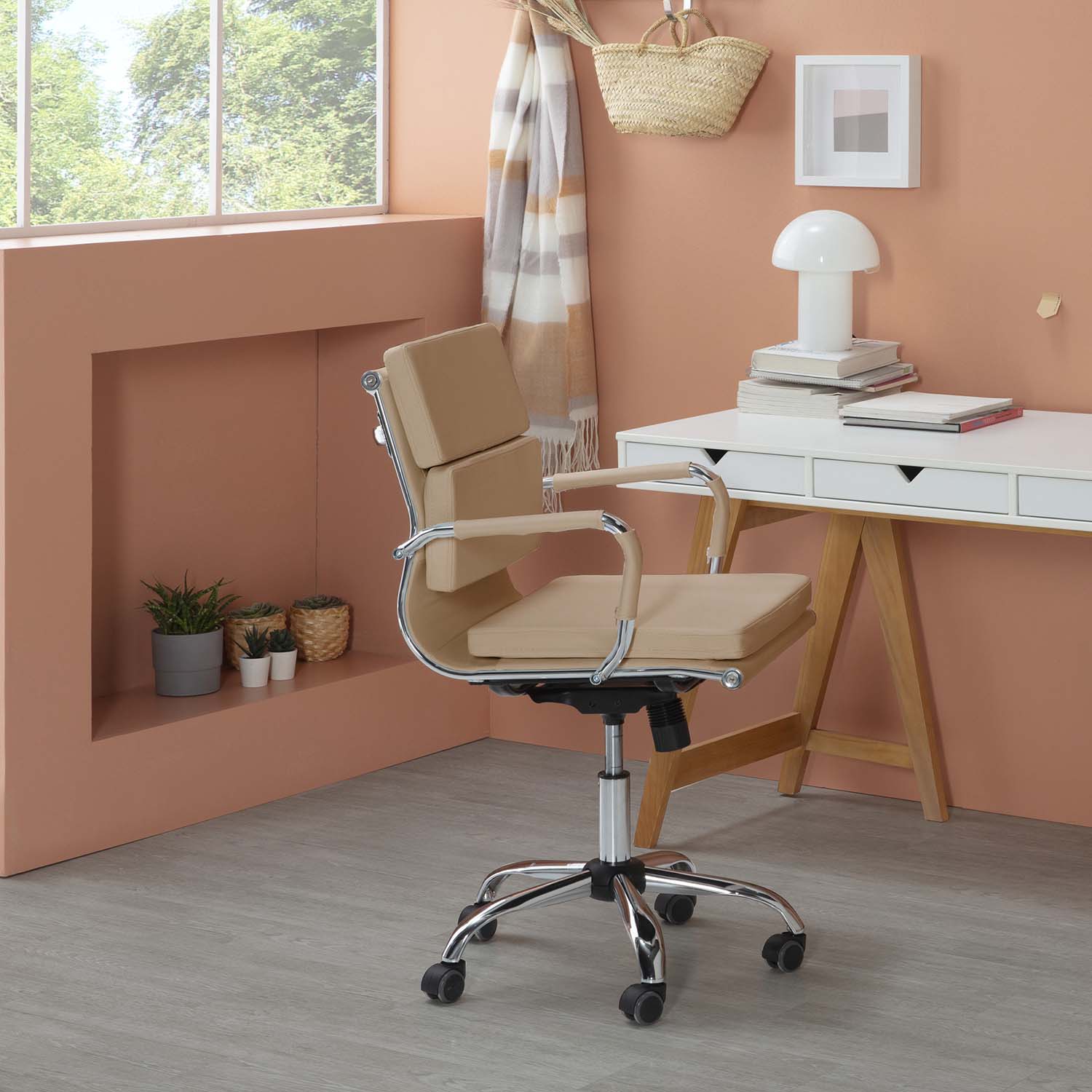 Sillon oficina taupe Fenix | Top Mueble