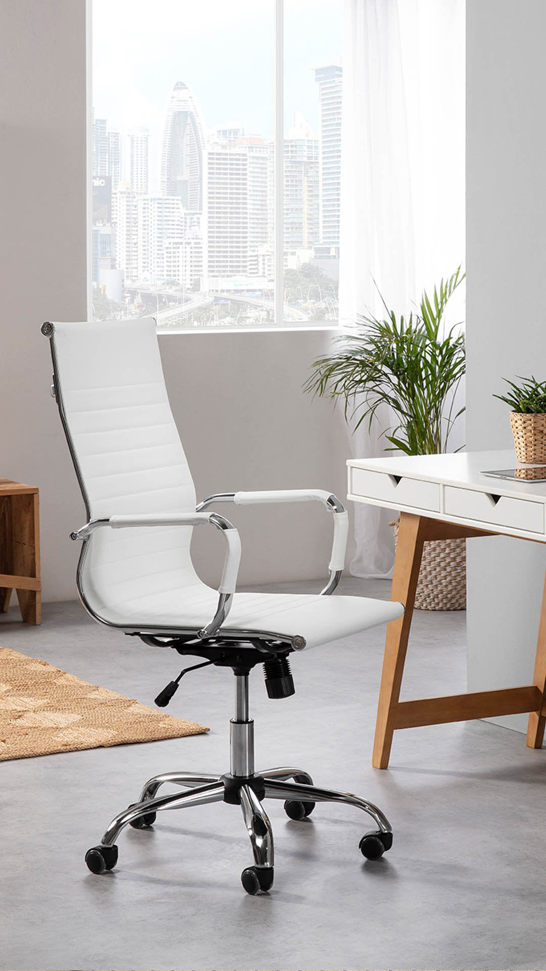 Sillon de oficina blanco Londres | Top Mueble