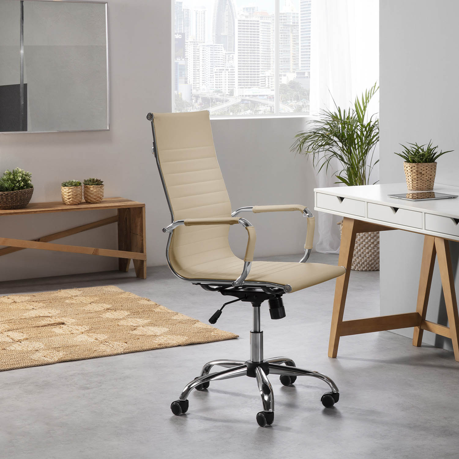 Sillon oficina taupe Londres | Top Mueble