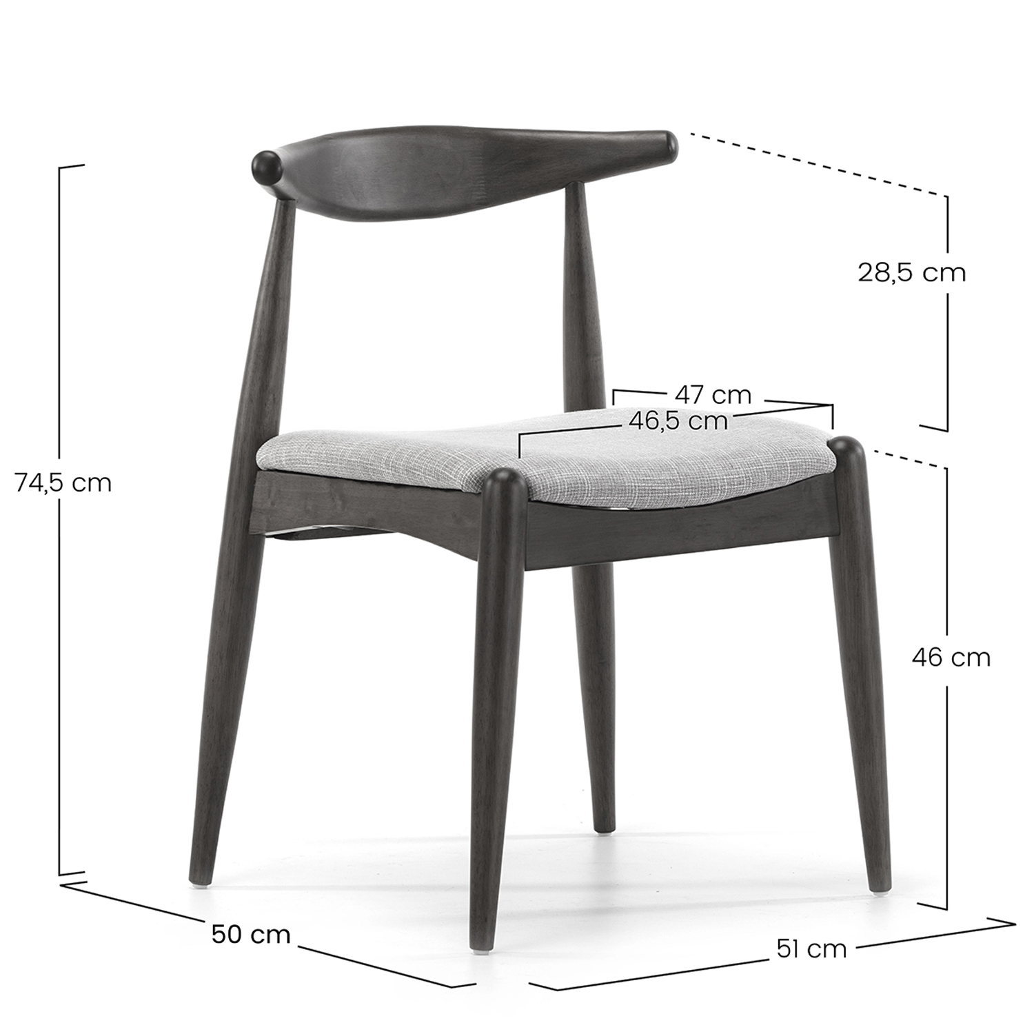 Sillas comedor pack de 2 Dimensiones | Top Mueble