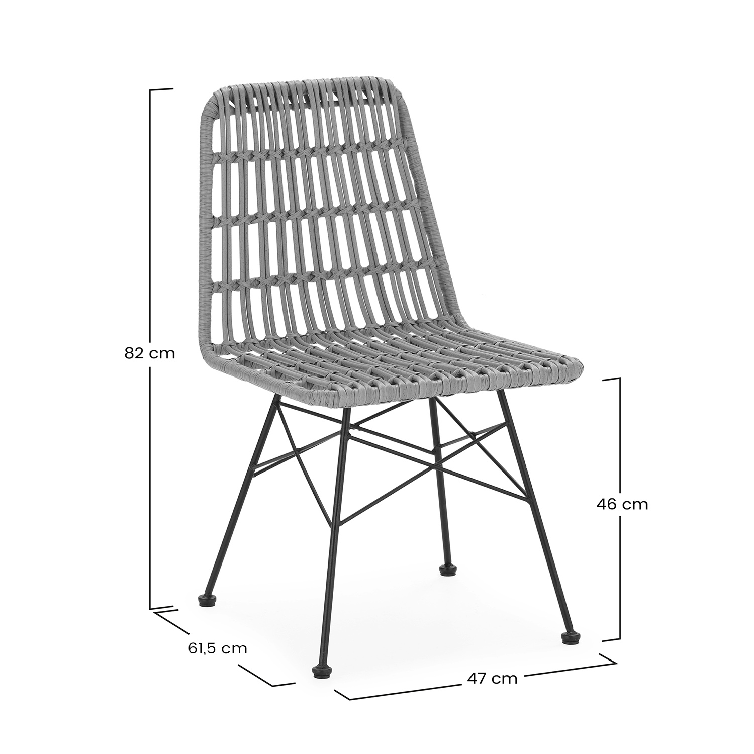 Silla Ratán Sintético Amaya Dimensiones Top Mueble