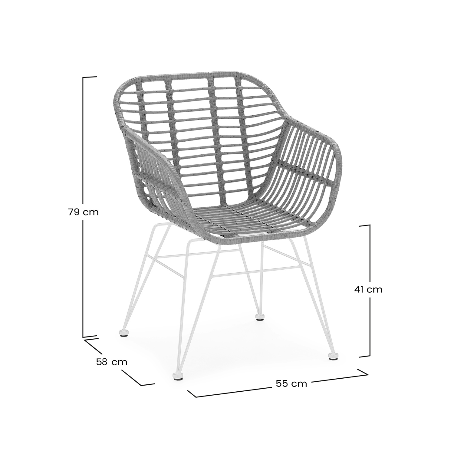 Silla Ratán Sintetico Ely Dimensiones Top Mueble