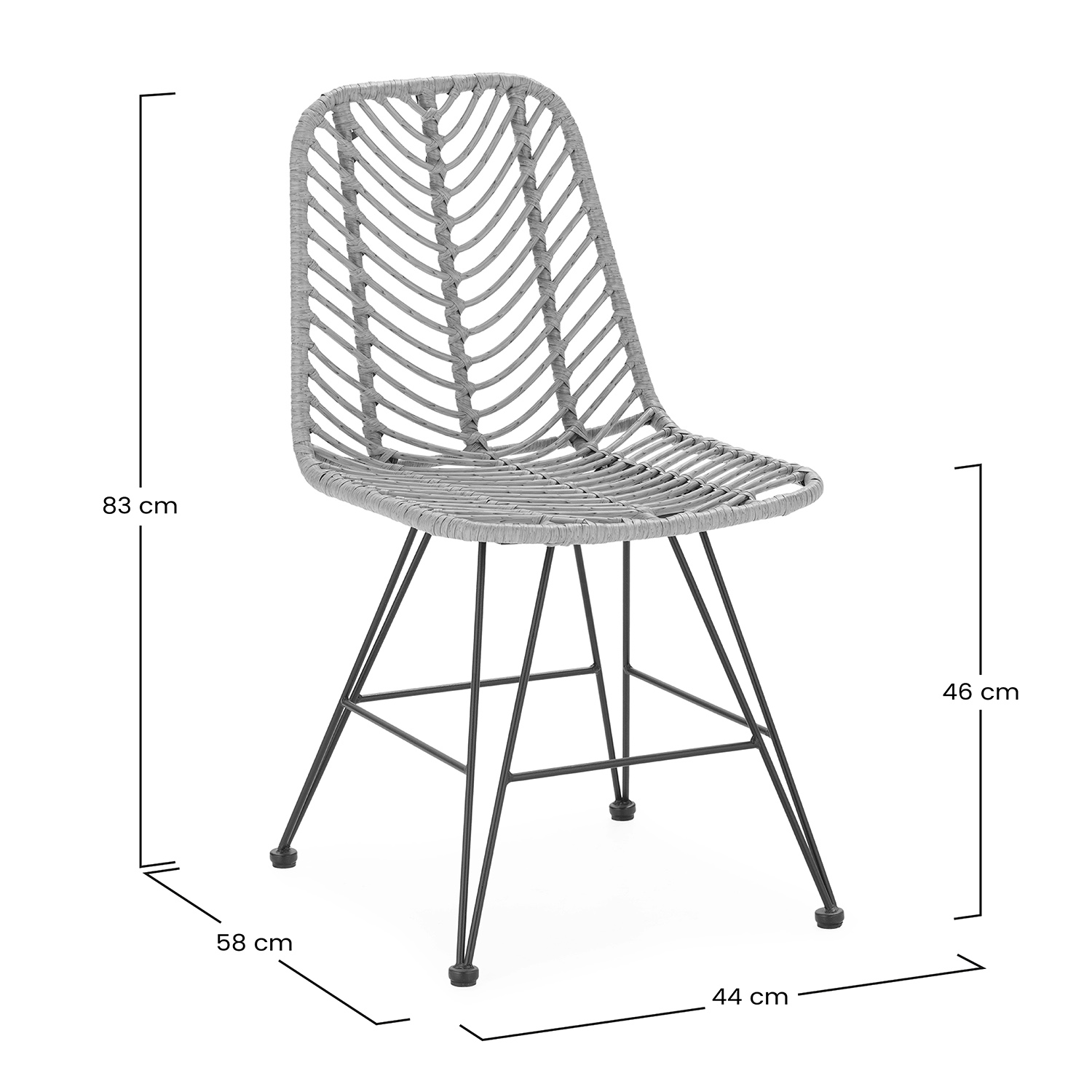 Silla Ratán Sintetico Eddy Dimensiones Top Mueble