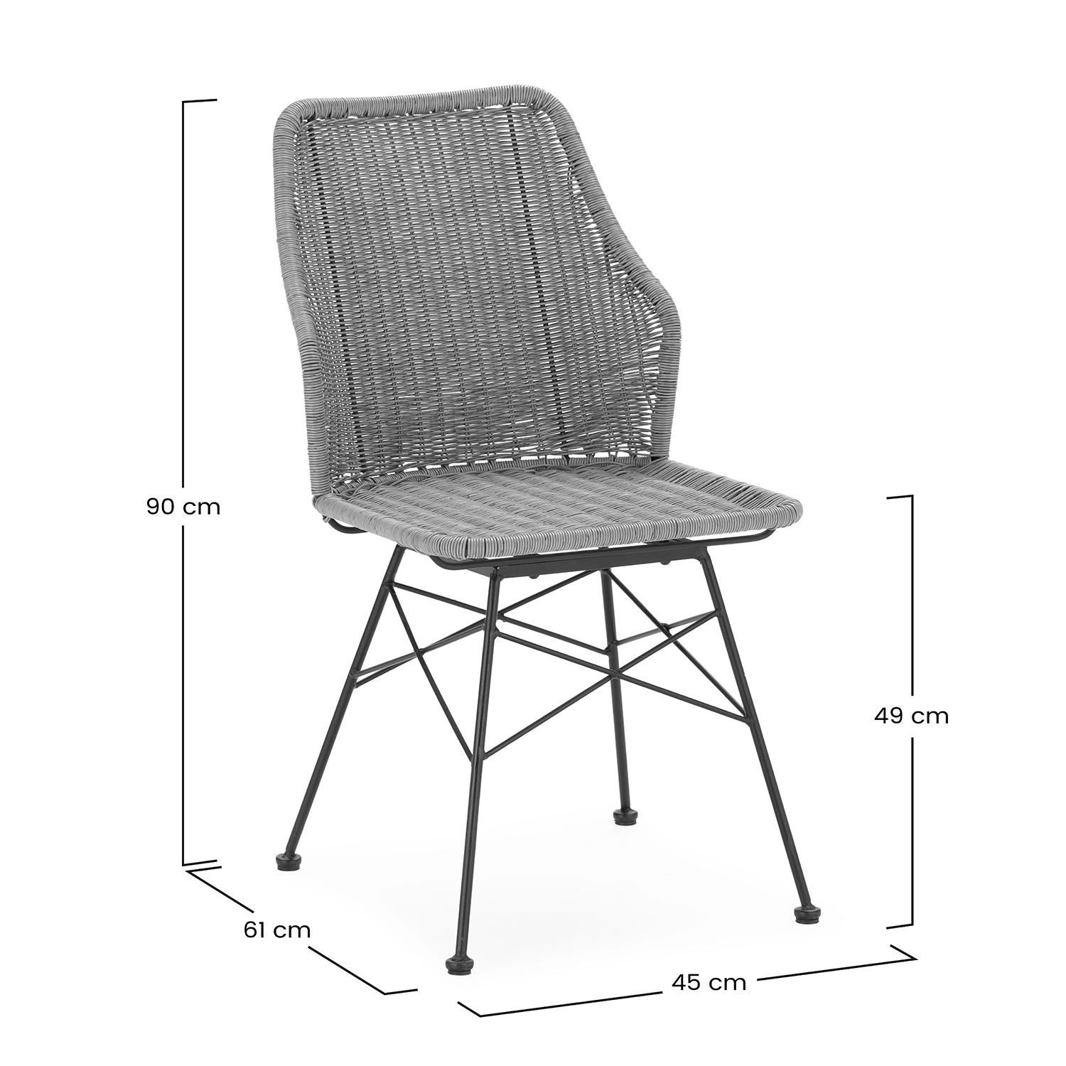 Silla Ratán Sintetico Úrsula Dimensiones Top Mueble