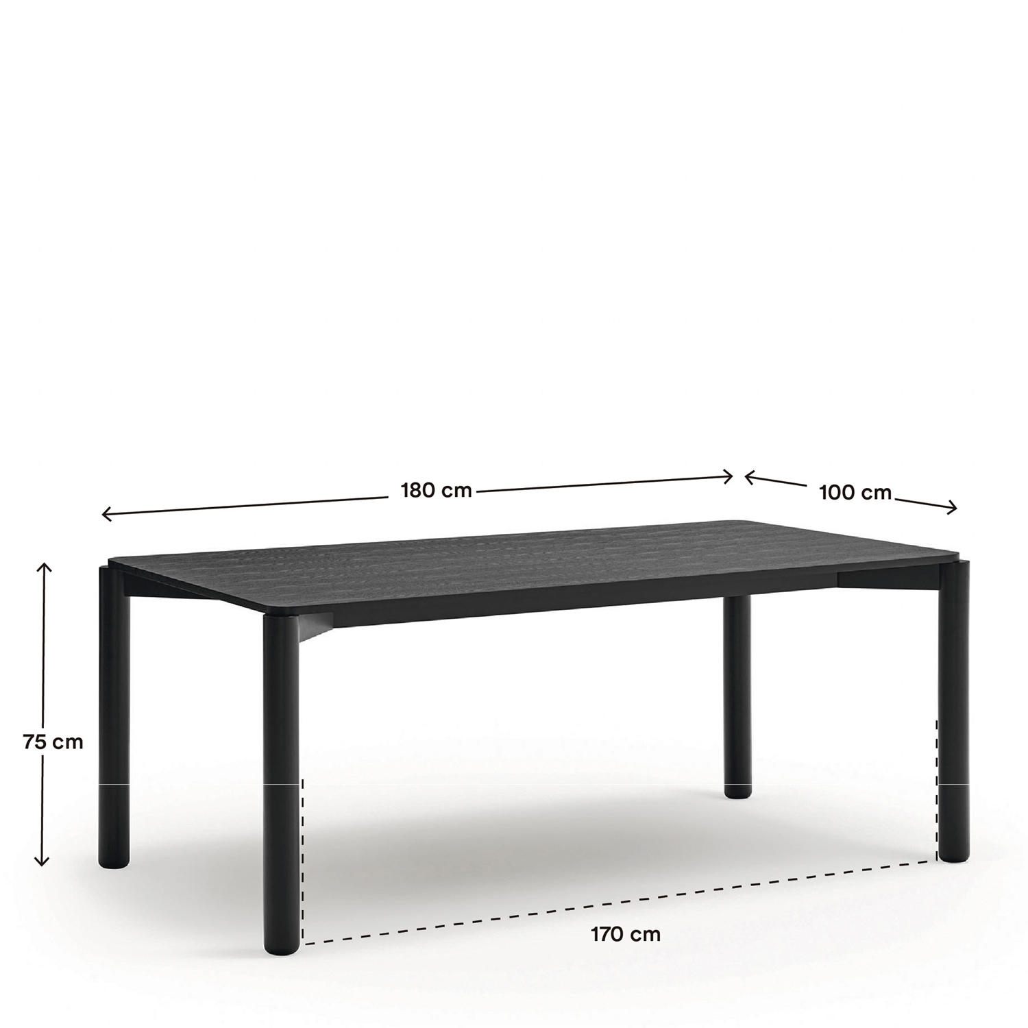 Mesa Comedor Atlas Negra Medidas | Top Mueble