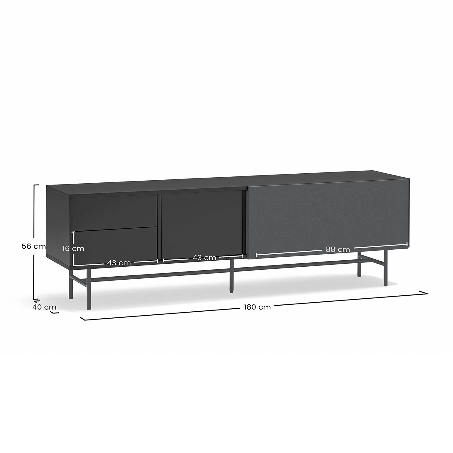 Mueble TV Puerta Corredera Nube Dimensiones | Top Mueble